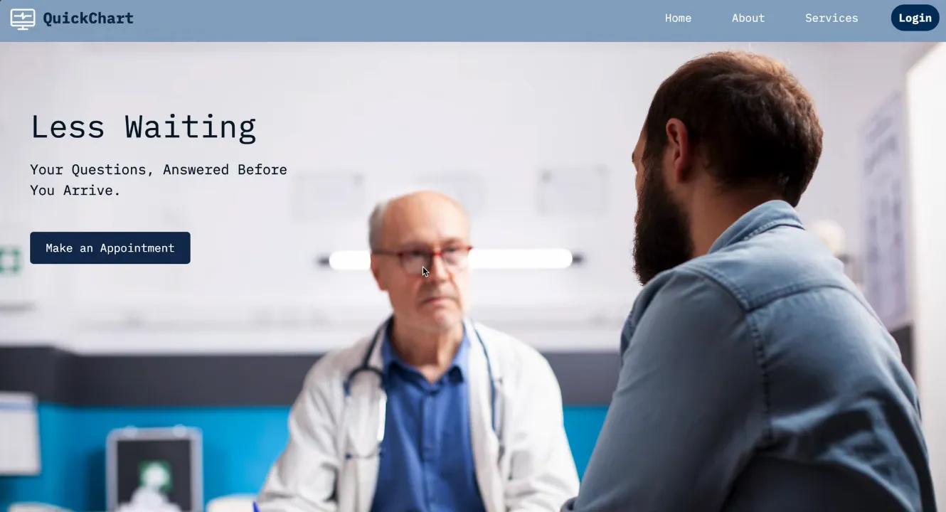QuickCharts medical intake automation home page
